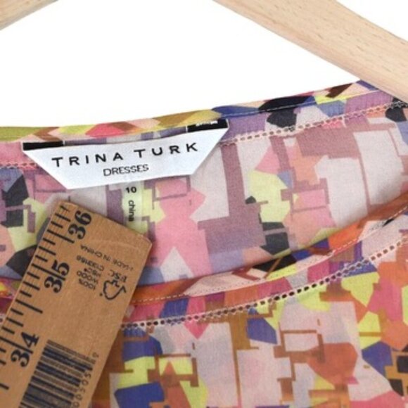 Trina Turk Kaftan Kimono Dress Size 10 Boho Resortwear Tropical  Glam - Picture 7 of 10